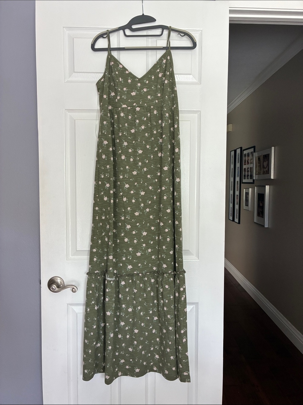 SO Olive Green Floral Slip Maxi Dress